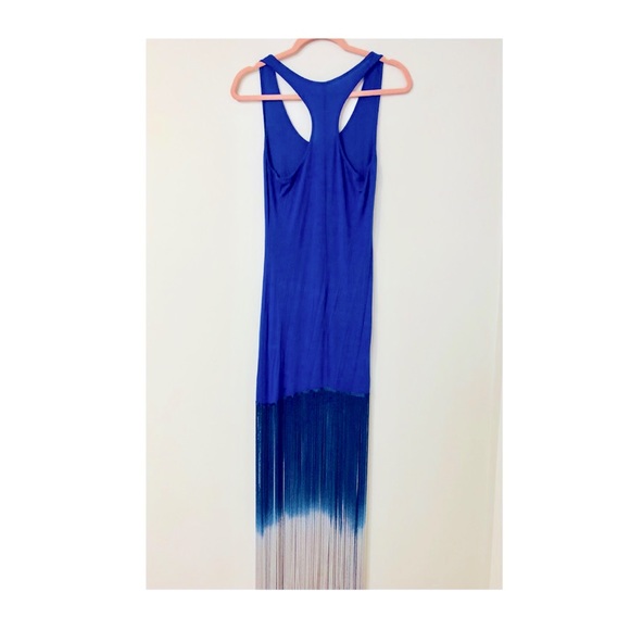 Indigo ombré fringe skirt dress - Picture 1 of 6